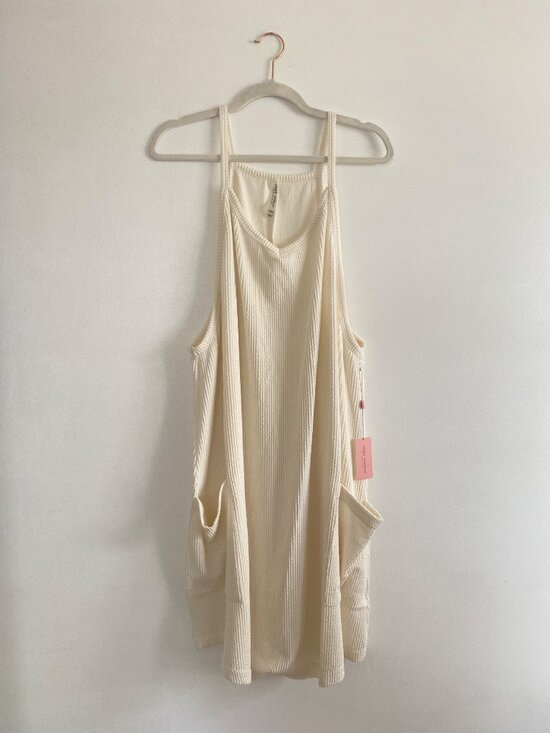 Simply Southern Pants - Simply Southern Women's Ivory Textured Sleeveless Romper Slouchy Size XXL